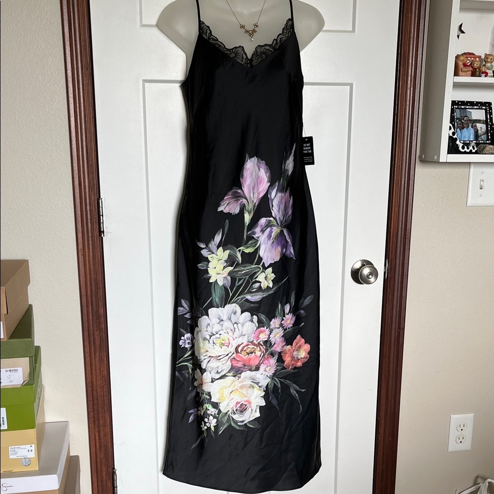 Express Black Floral Maxi Dress